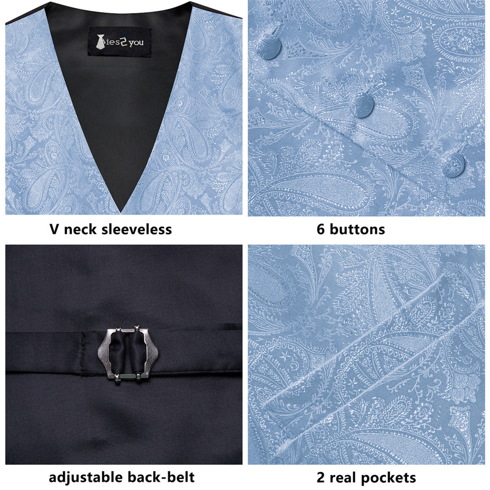 GentCrest Blue Paisley Vest Set - Image 6
