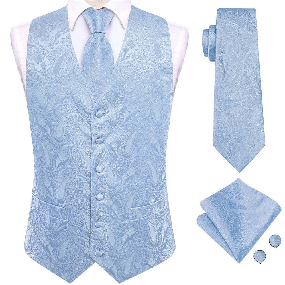 GentCrest Blue Paisley Vest Set - Image 1