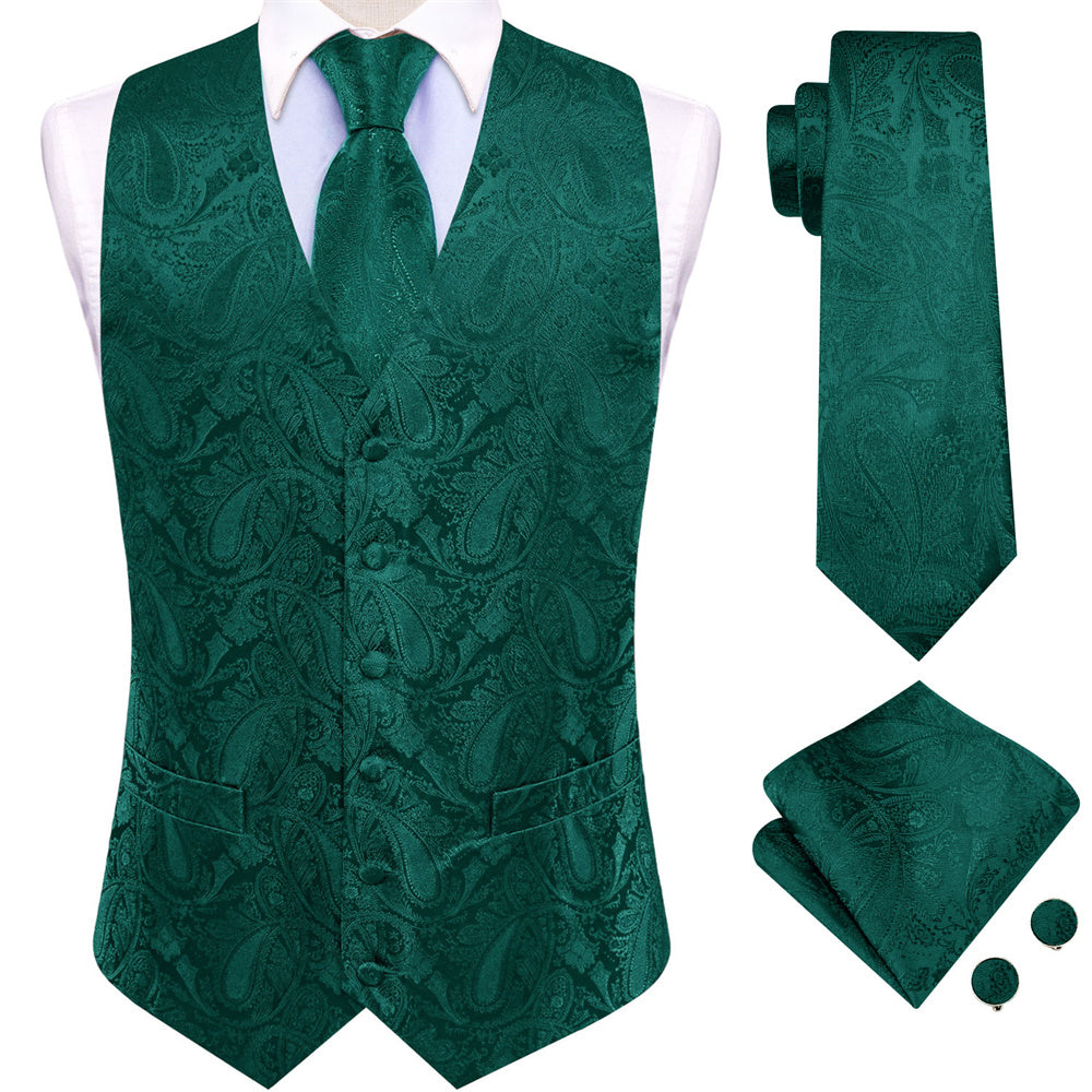 GentCrest Green Paisley Vest Set - Image 1