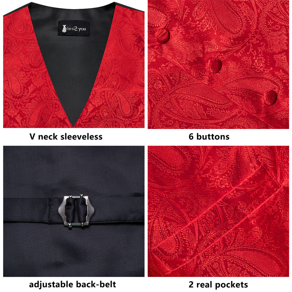 GentCrest Red Paisley Vest Set - Image 2