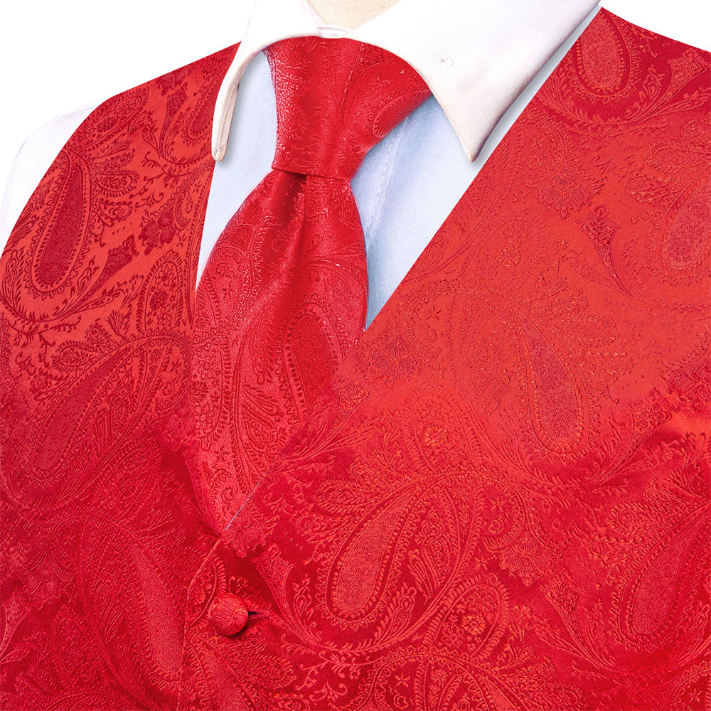 GentCrest Red Paisley Vest Set - Image 3