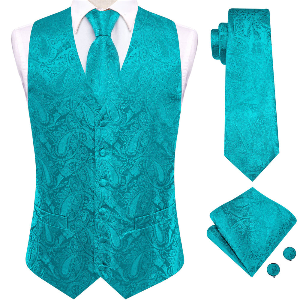 GentCrest Blue Paisley Vest Set - Image 1