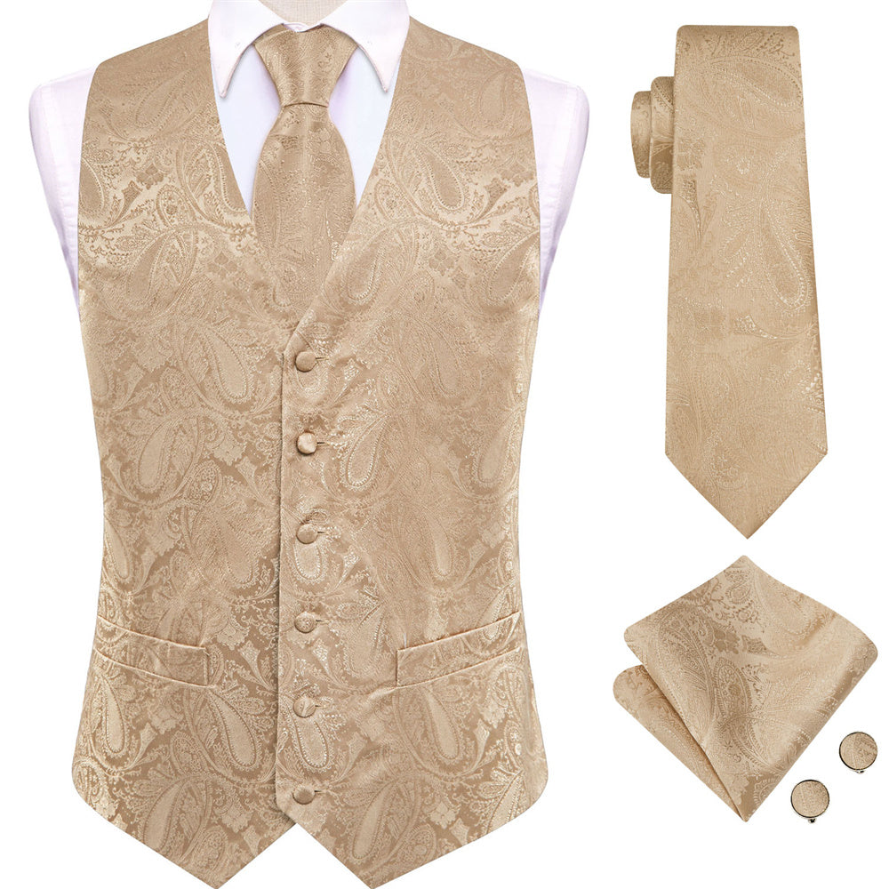 GentCrest Pink Paisley Vest Set - Image 1