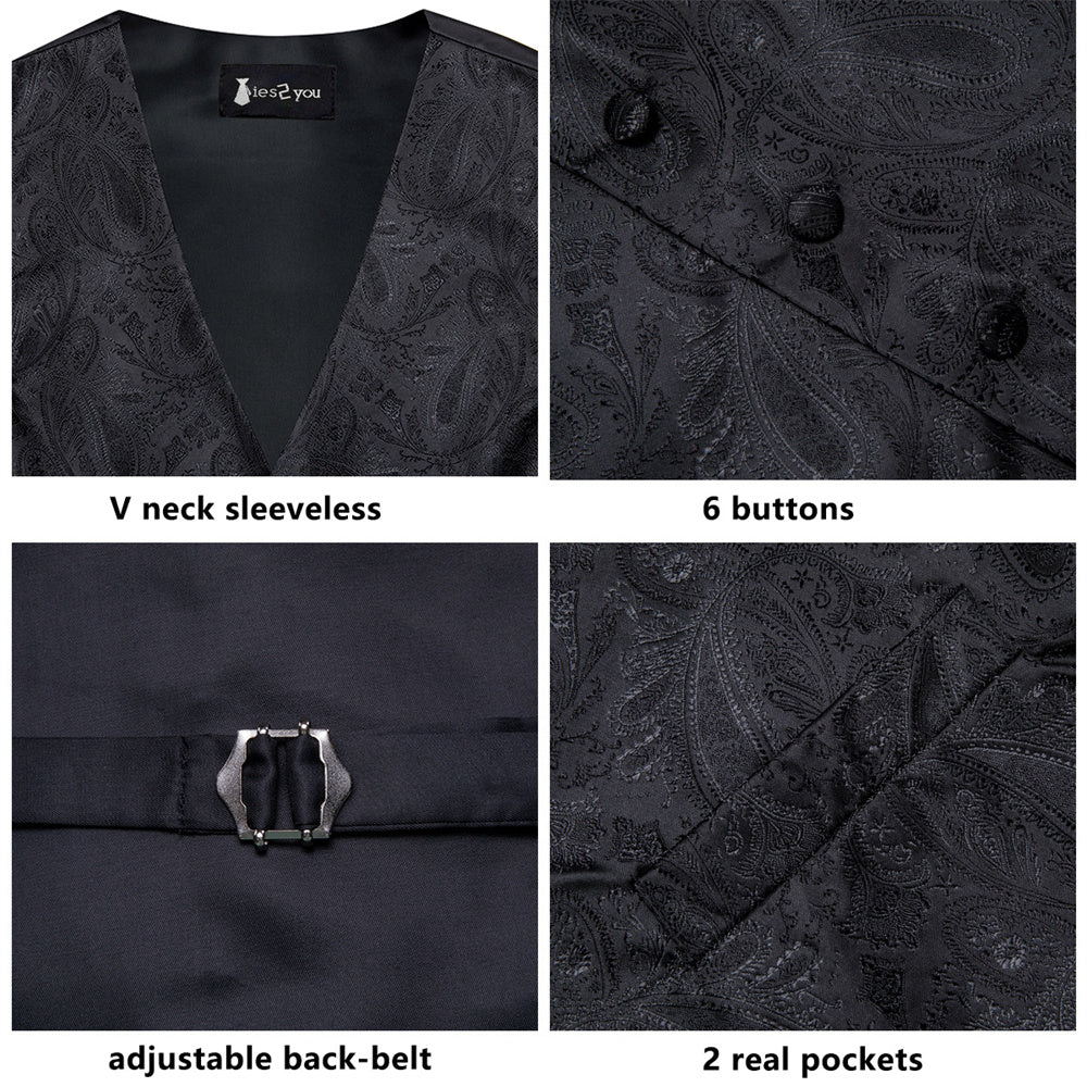 GentCrest Black Paisley Vest Set - Image 4