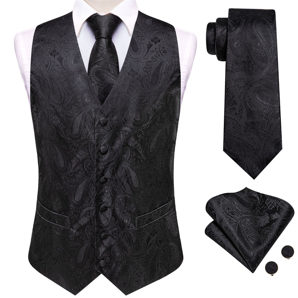 GentCrest Black Paisley Vest Set - Image 1