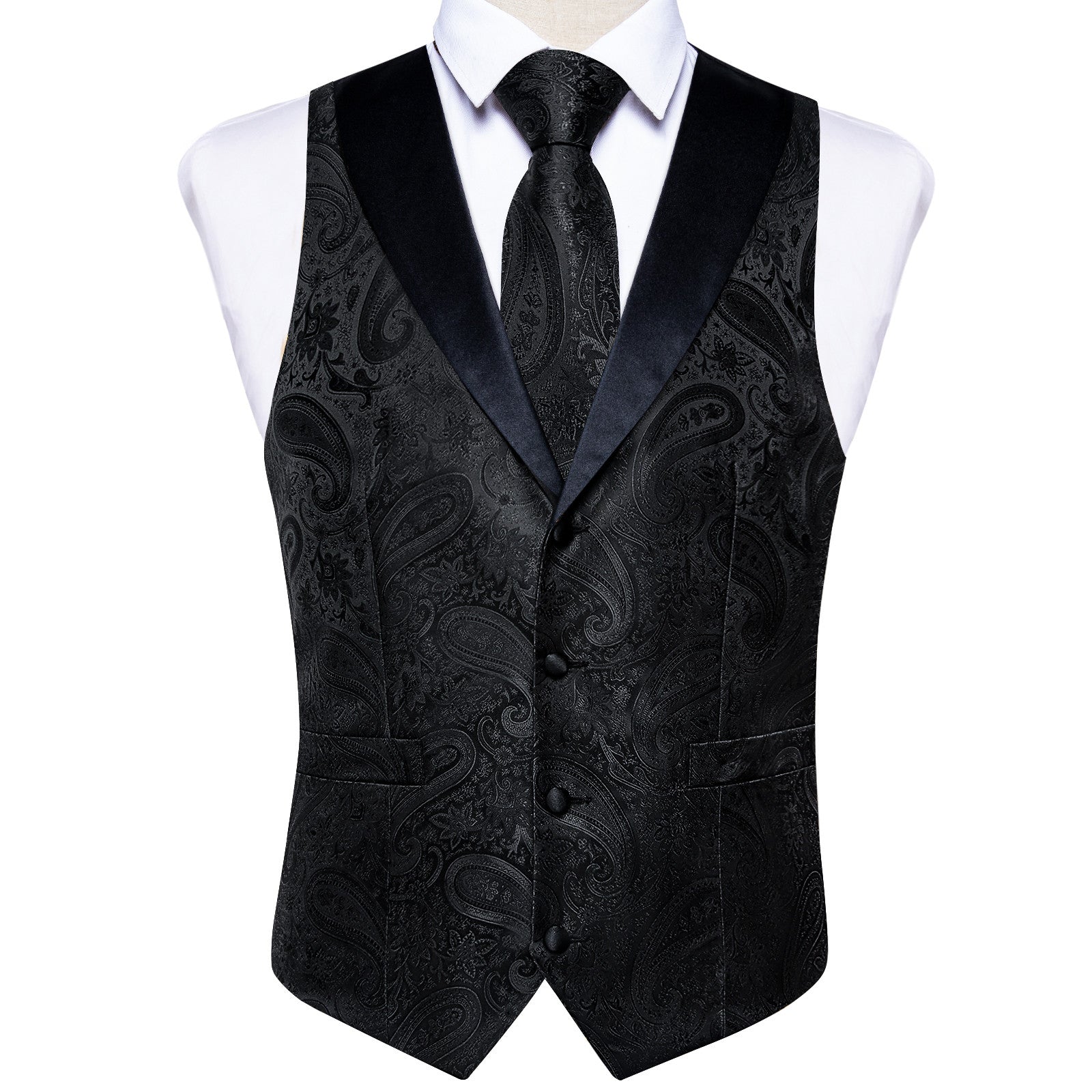 GentCrest Black Paisley Vest Set - Image 1