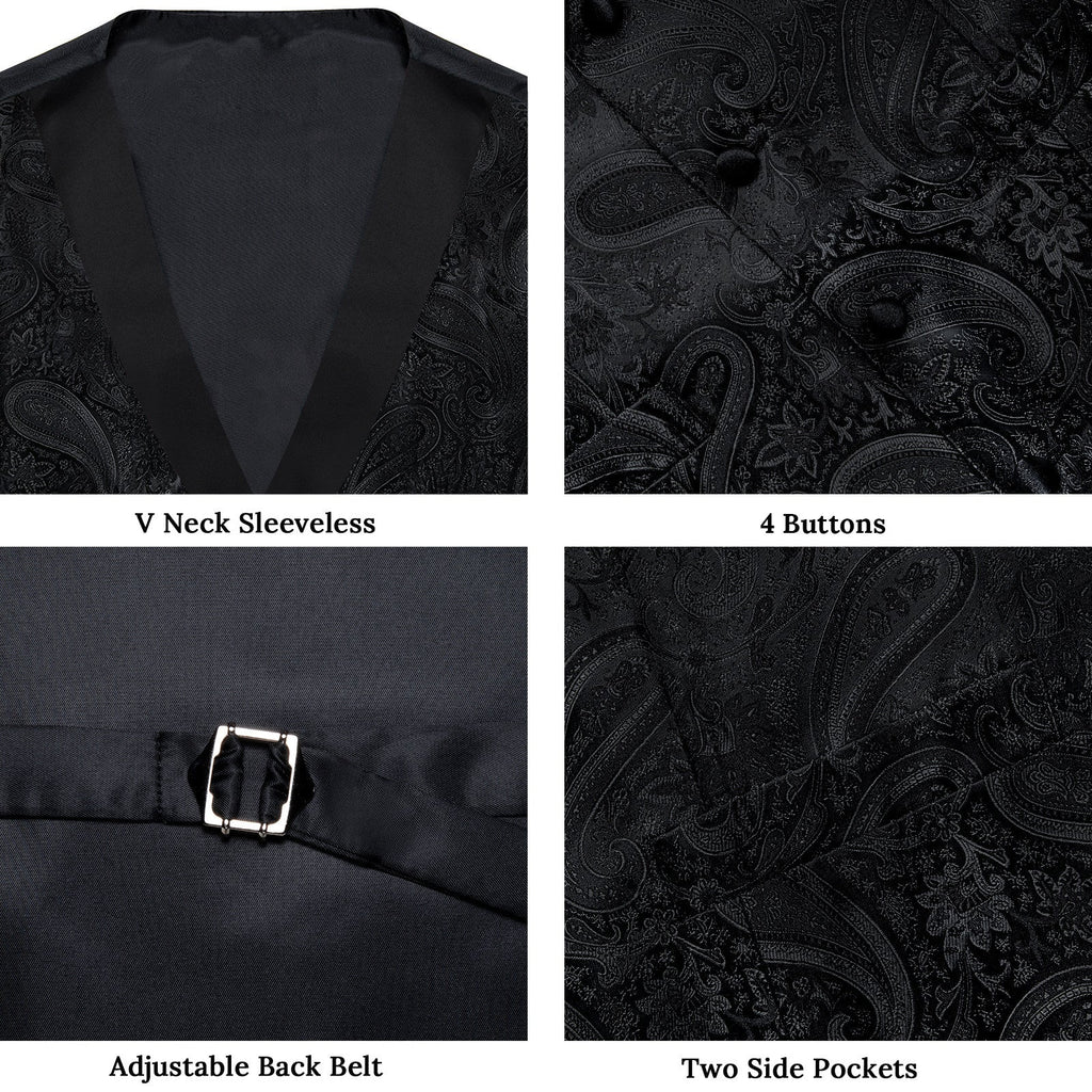 GentCrest Black Paisley Vest Set - Image 3