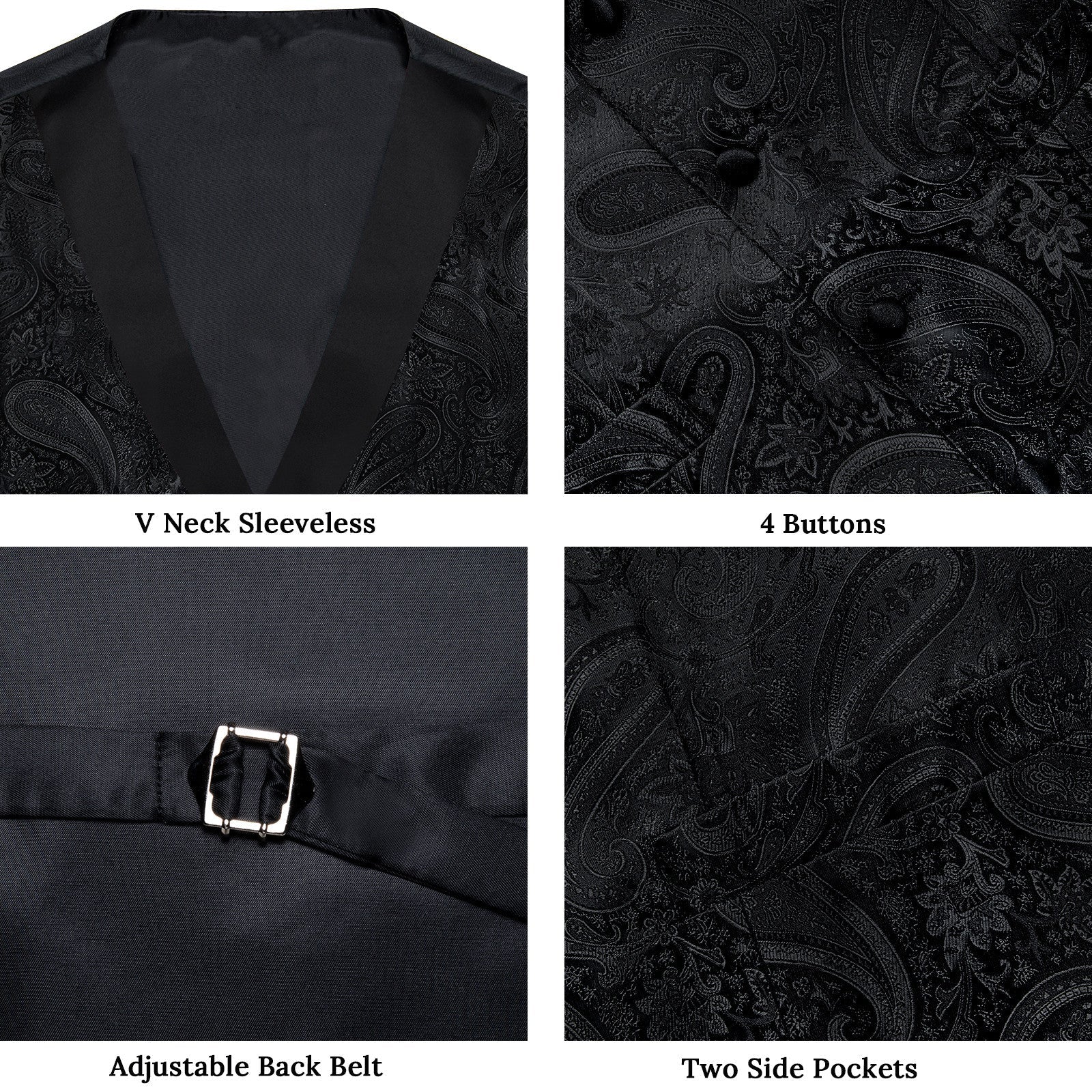 GentCrest Black Paisley Vest Set - Image 3