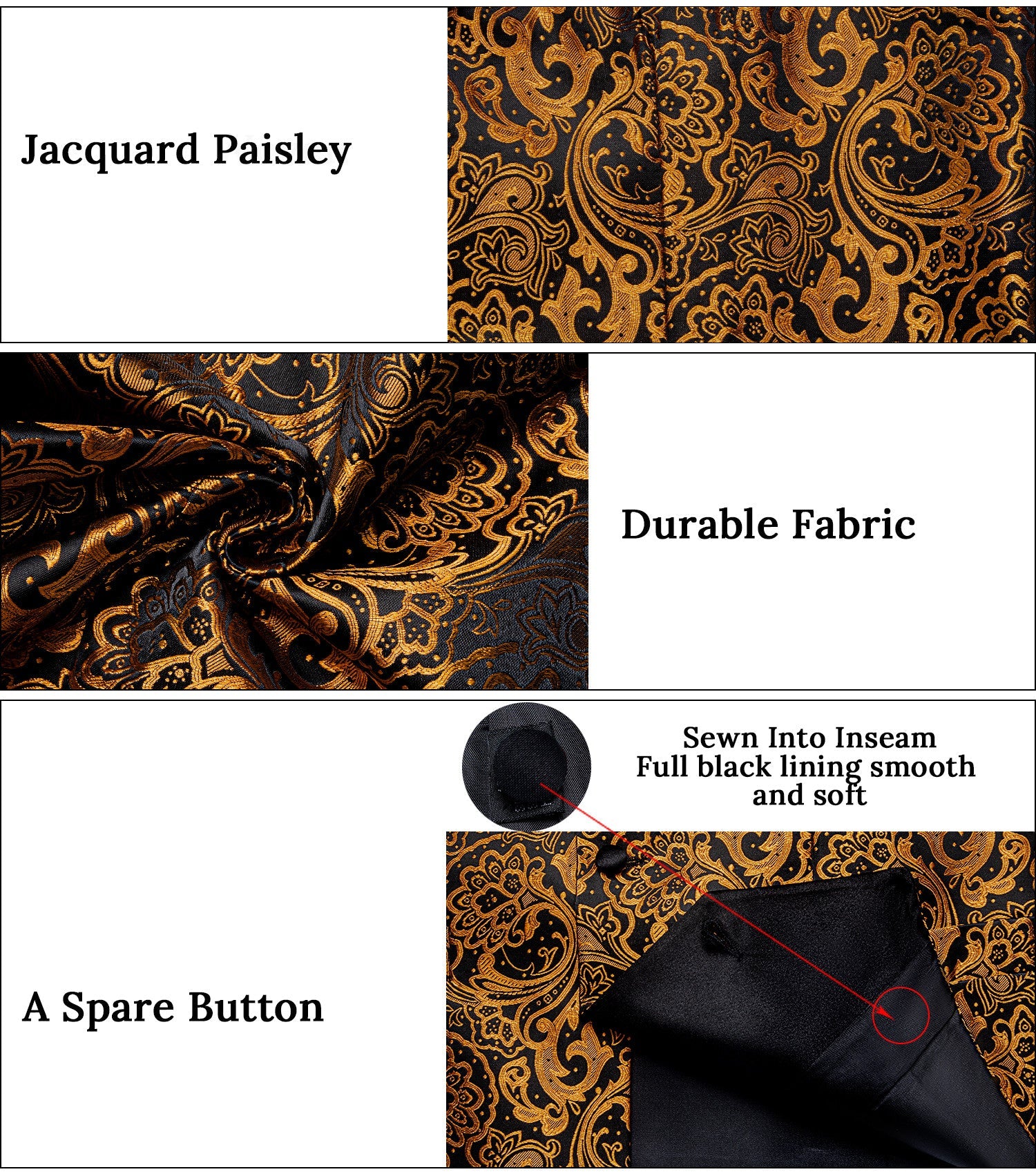 GentCrest Gold Paisley Vest Set - Image 4