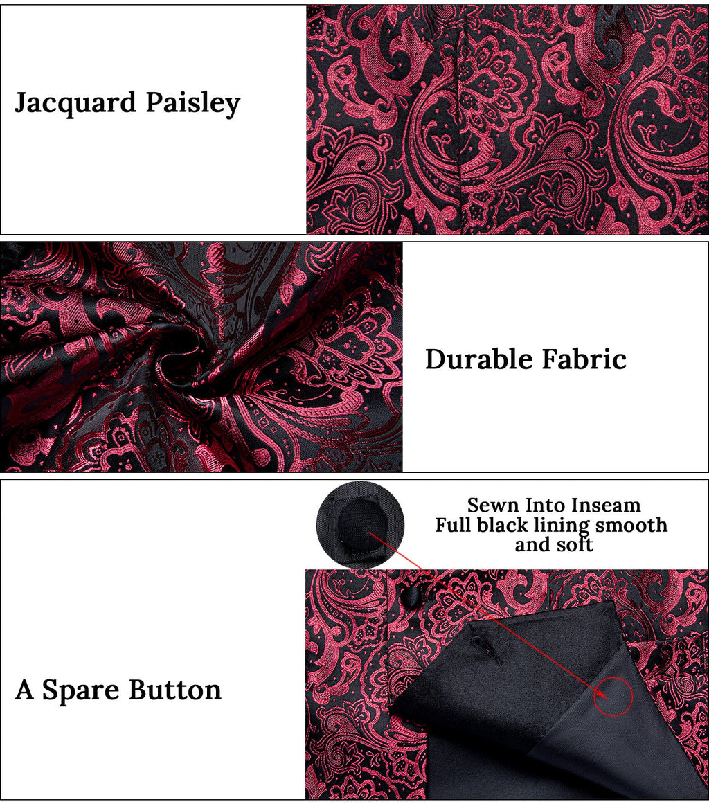 GentCrest Burgundy Floral Vest Set - Image 4