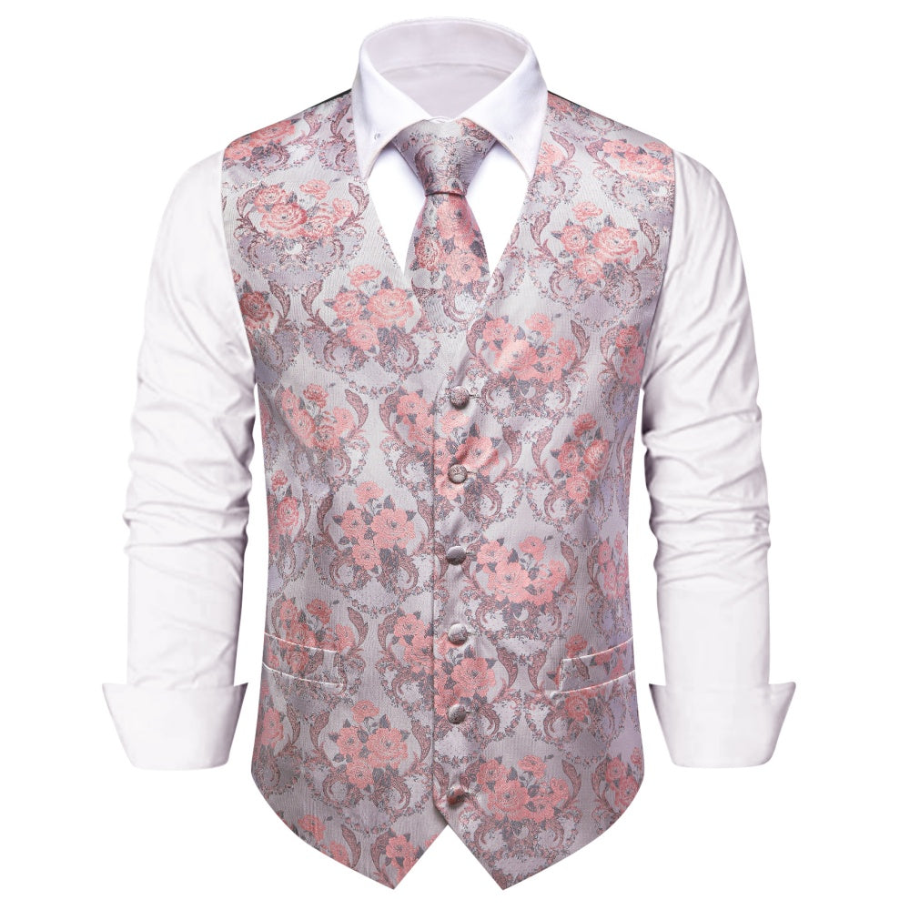 GentCrest Pink Floral Vest Set - Image 2