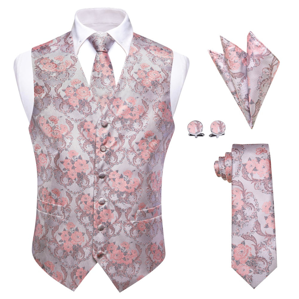 GentCrest Pink Floral Vest Set - Image 1