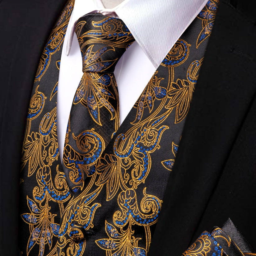 GentCrest Black Paisley Vest Set - Image 1