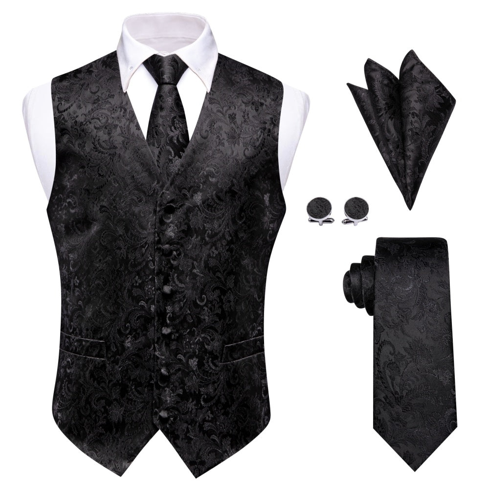 GentCrest Black Paisley Vest Set - Image 1