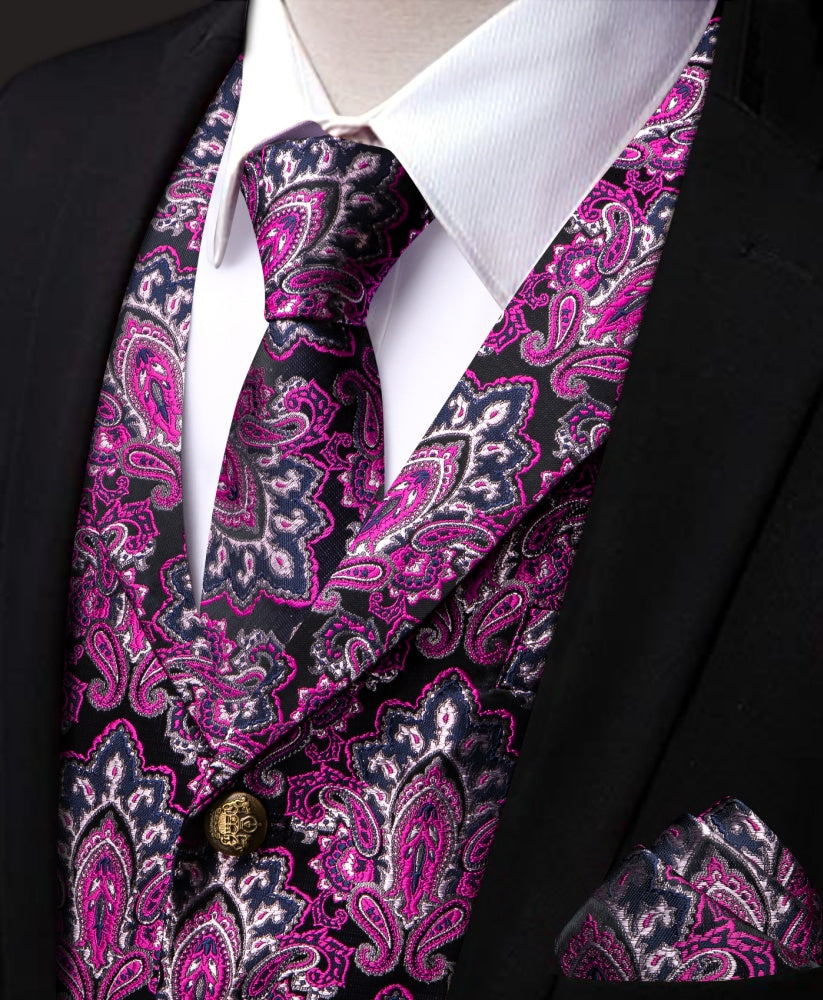 GentCrest Purple Paisley Vest Set - Image 2