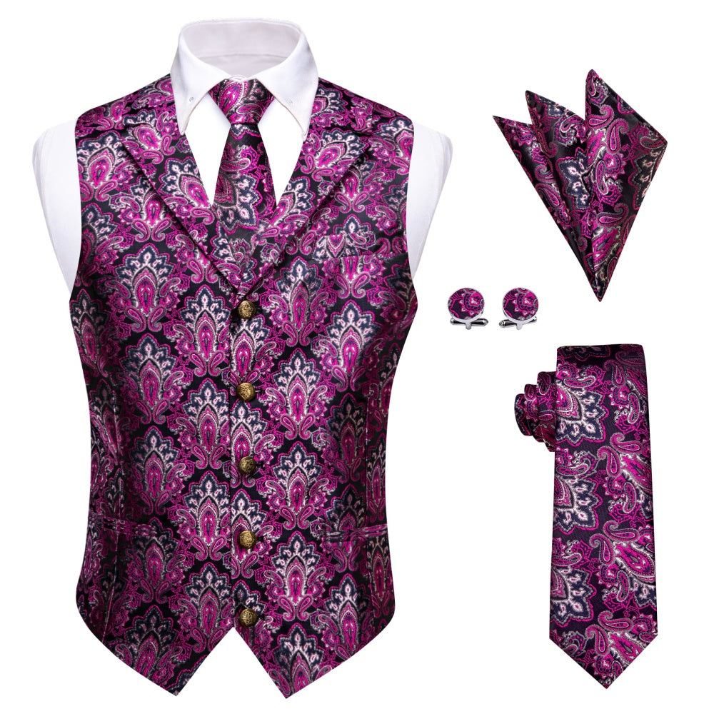 GentCrest Purple Paisley Vest Set - Image 1