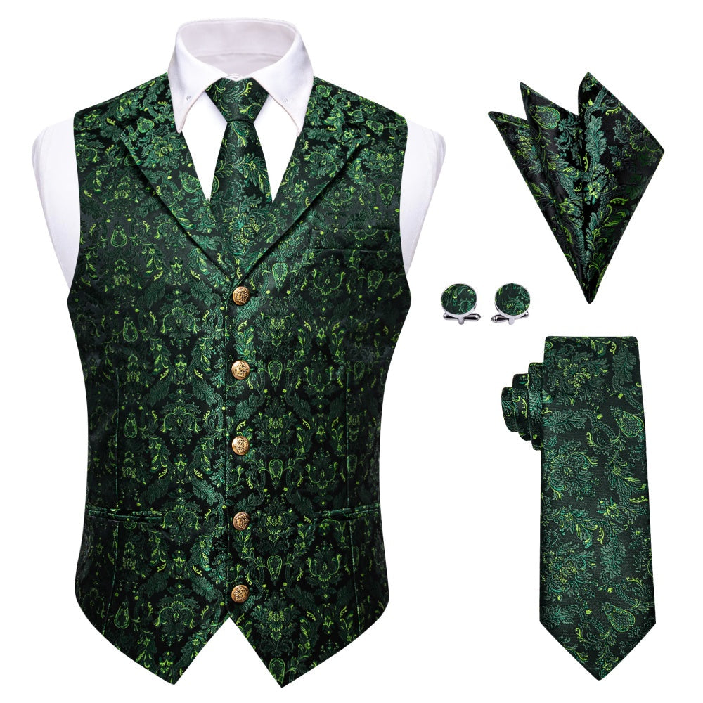 GentCrest Black Floral Vest Set - Image 1