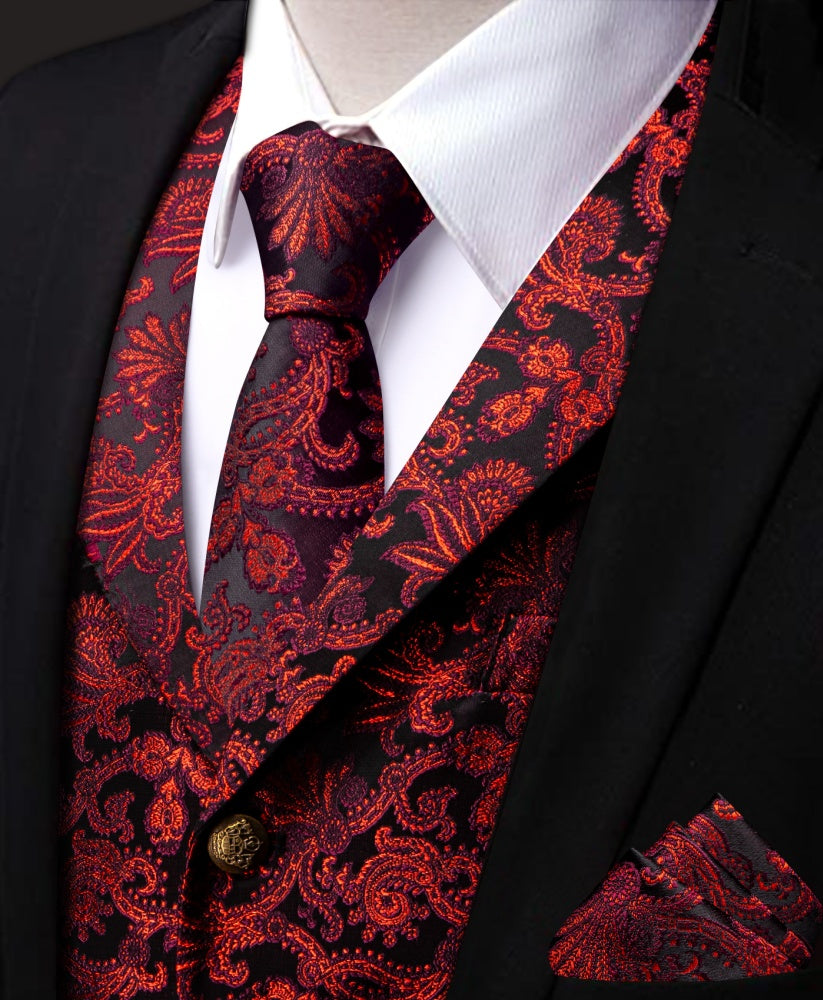 GentCrest Black Paisley Vest Set - Image 2