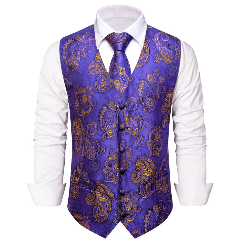 GentCrest Purple Paisley Vest Set - Image 3