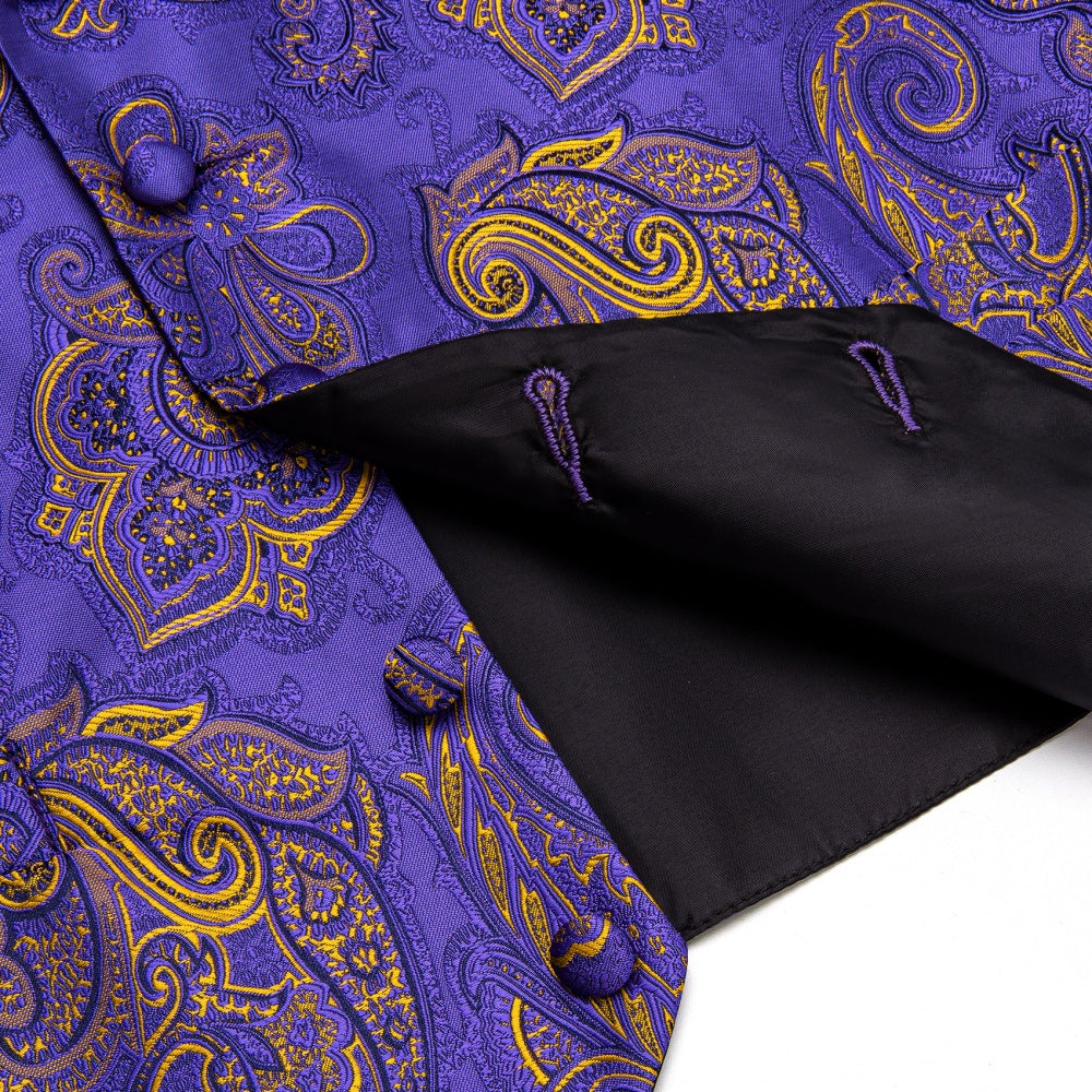 GentCrest Purple Paisley Vest Set - Image 5
