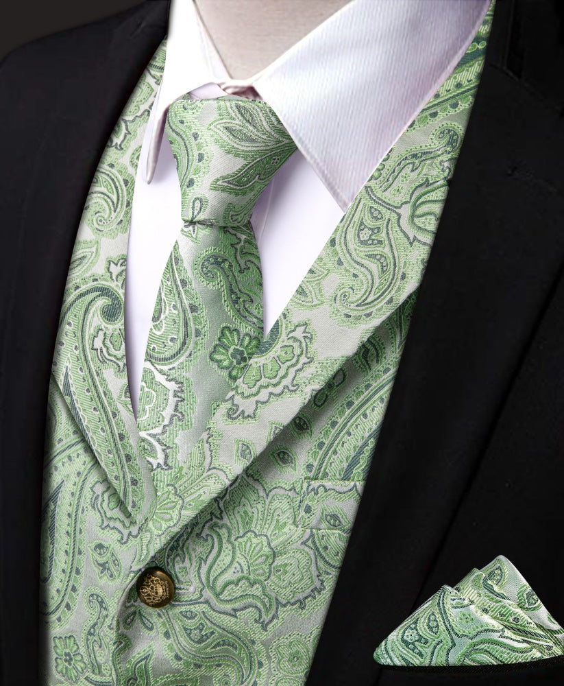 GentCrest Green Paisley Vest Set - Image 3