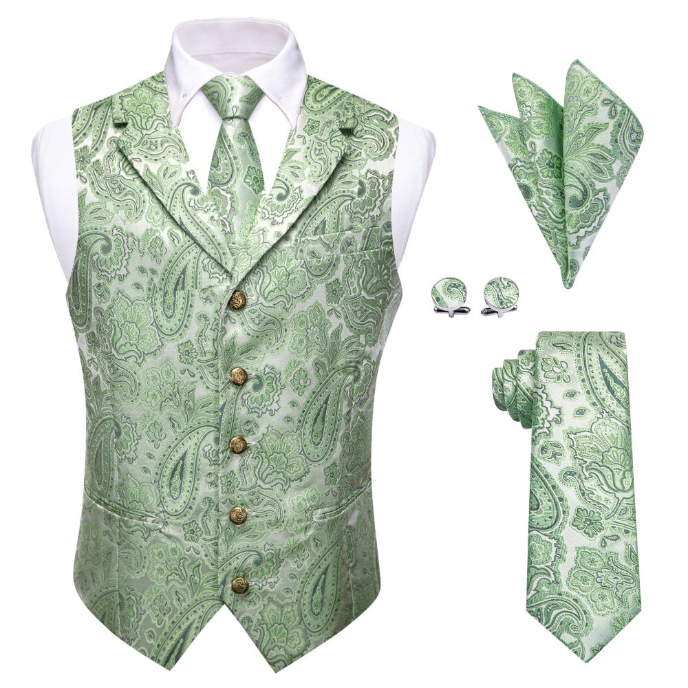 GentCrest Green Paisley Vest Set - Image 1