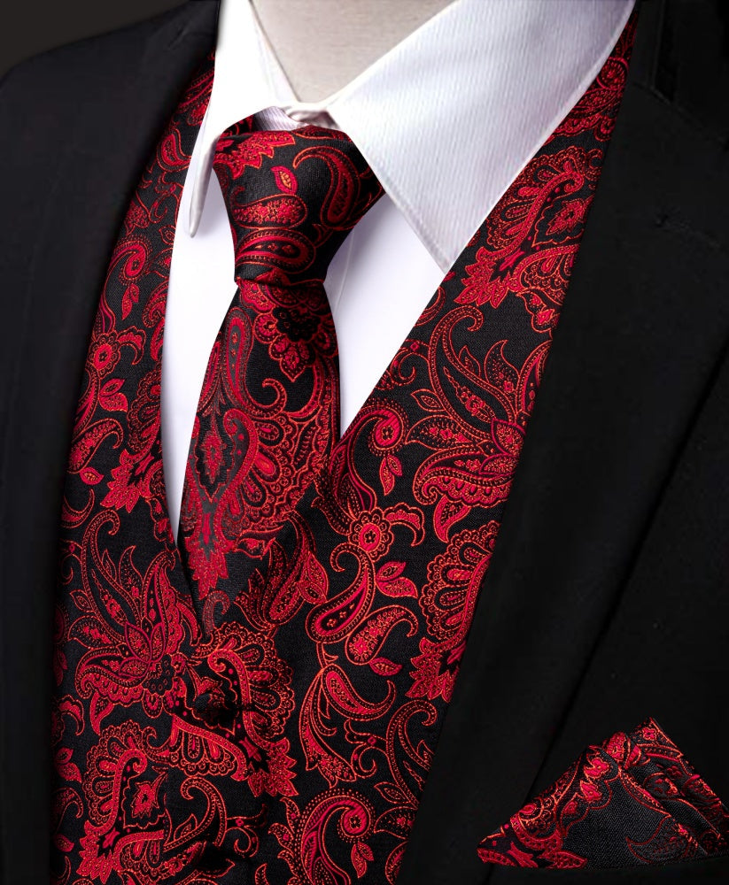 GentCrest Red Paisley Vest Set - Image 3