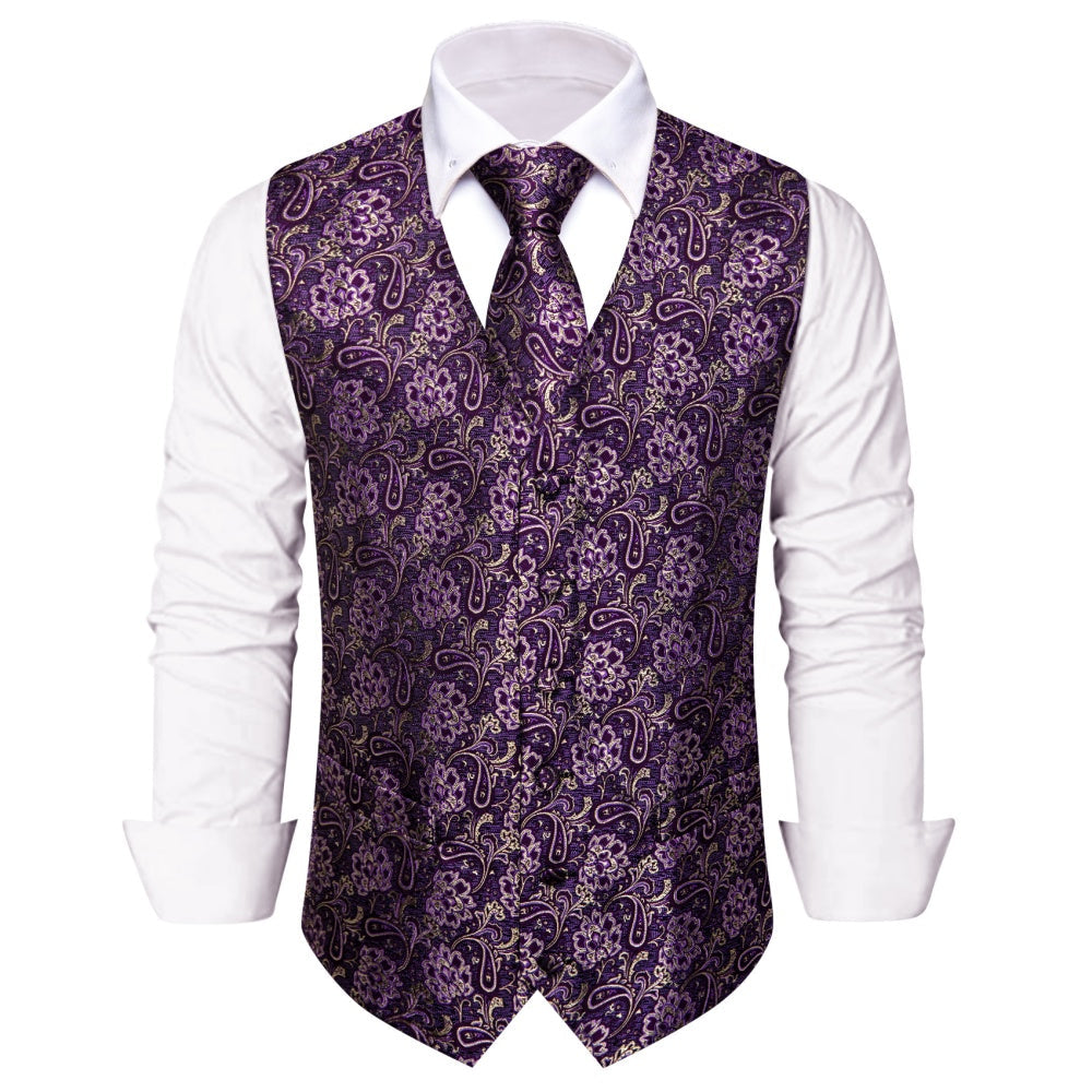 GentCrest Purple Paisley Vest Set - Image 2