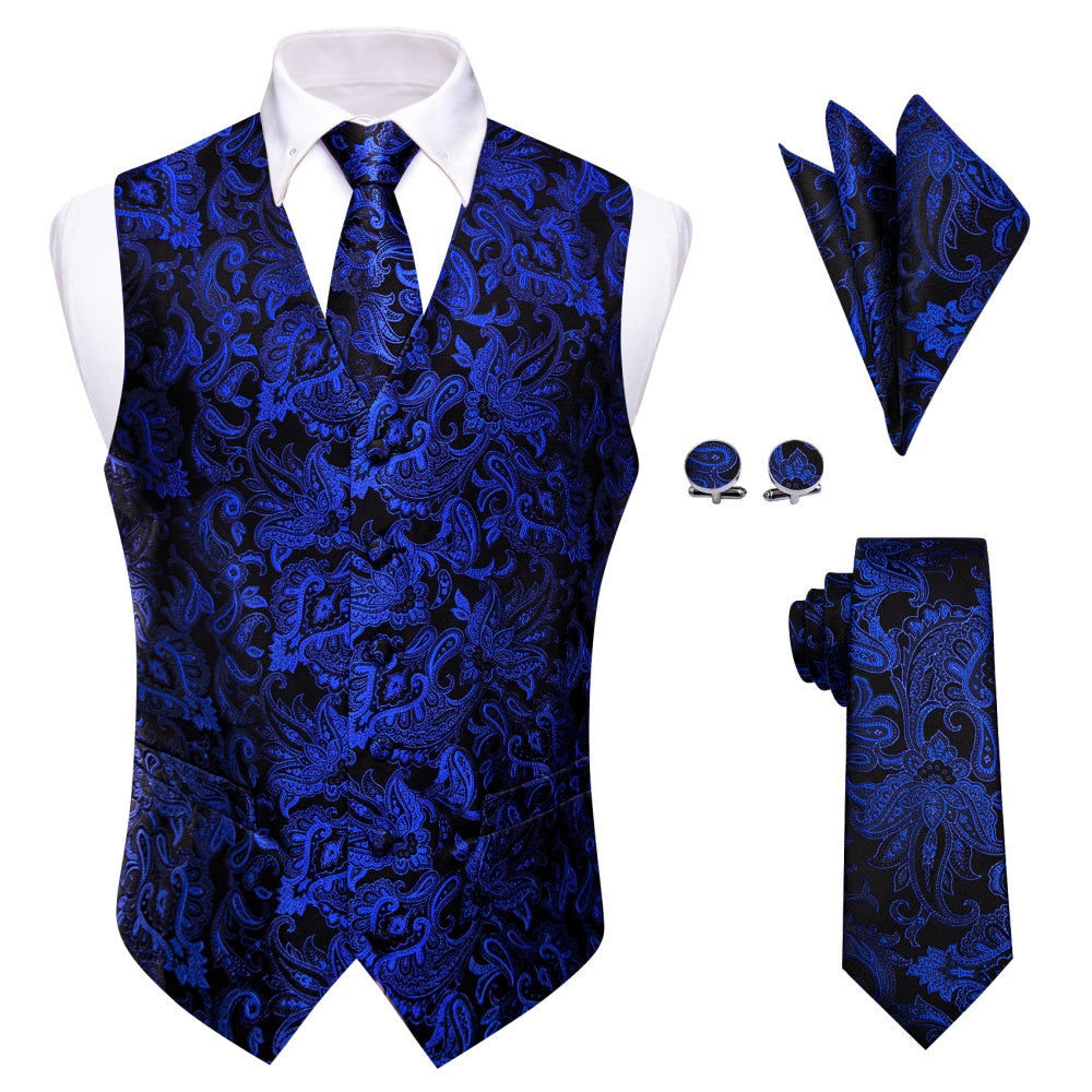 GentCrest Black Paisley Vest Set - Image 1