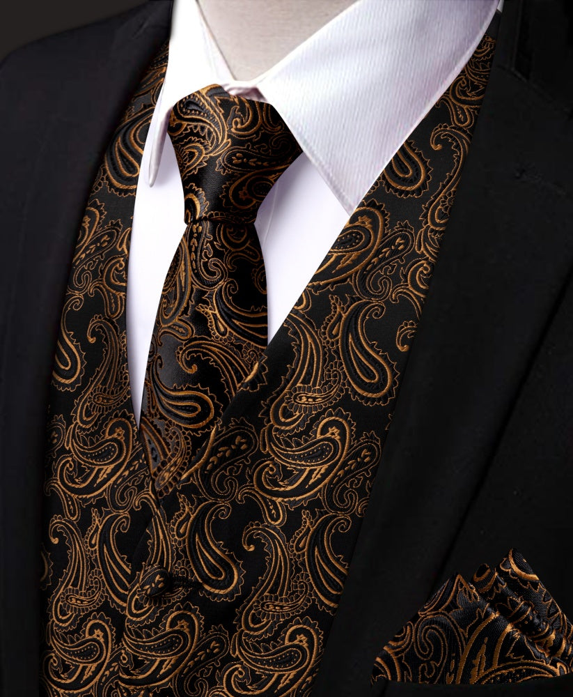 GentCrest Brown Paisley Vest Set - Image 3