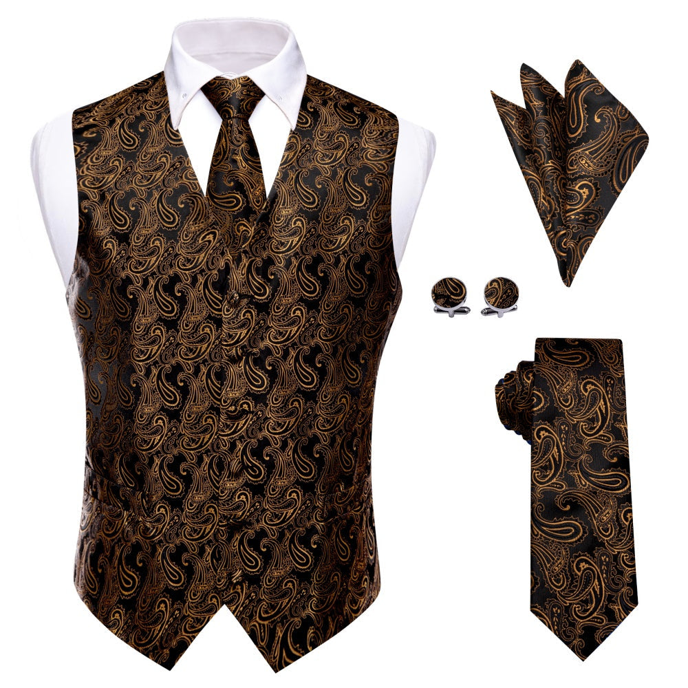 GentCrest Brown Paisley Vest Set - Image 1