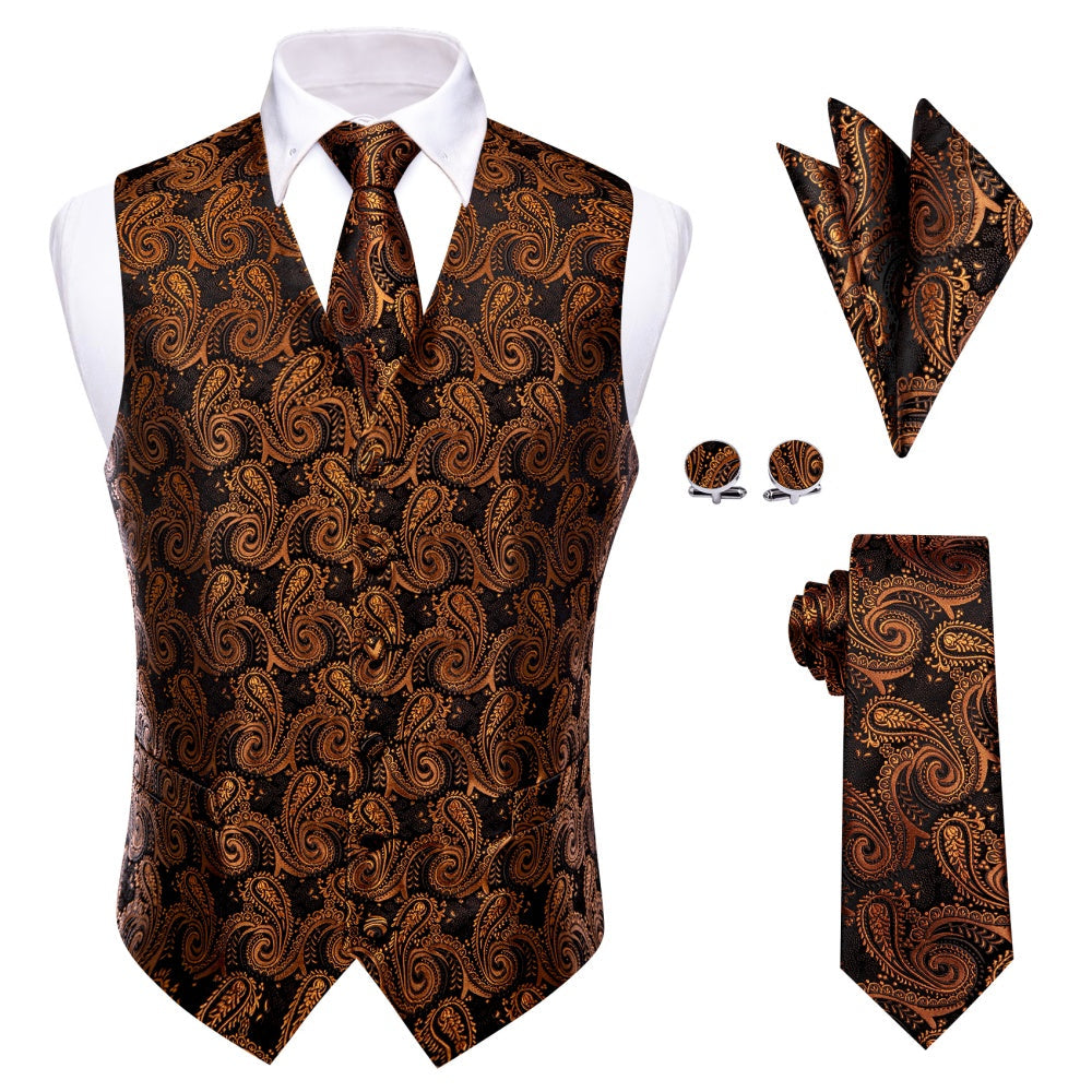 GentCrest Black Paisley Vest Set - Image 1