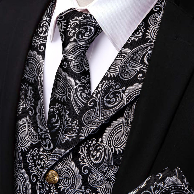 GentCrest Black Paisley Vest Set - Image 1