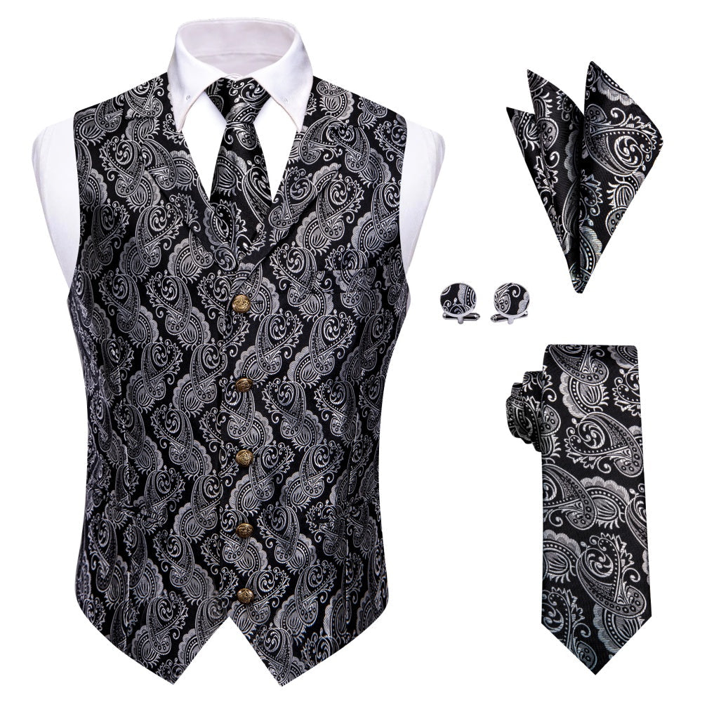 GentCrest Black Paisley Vest Set - Image 3