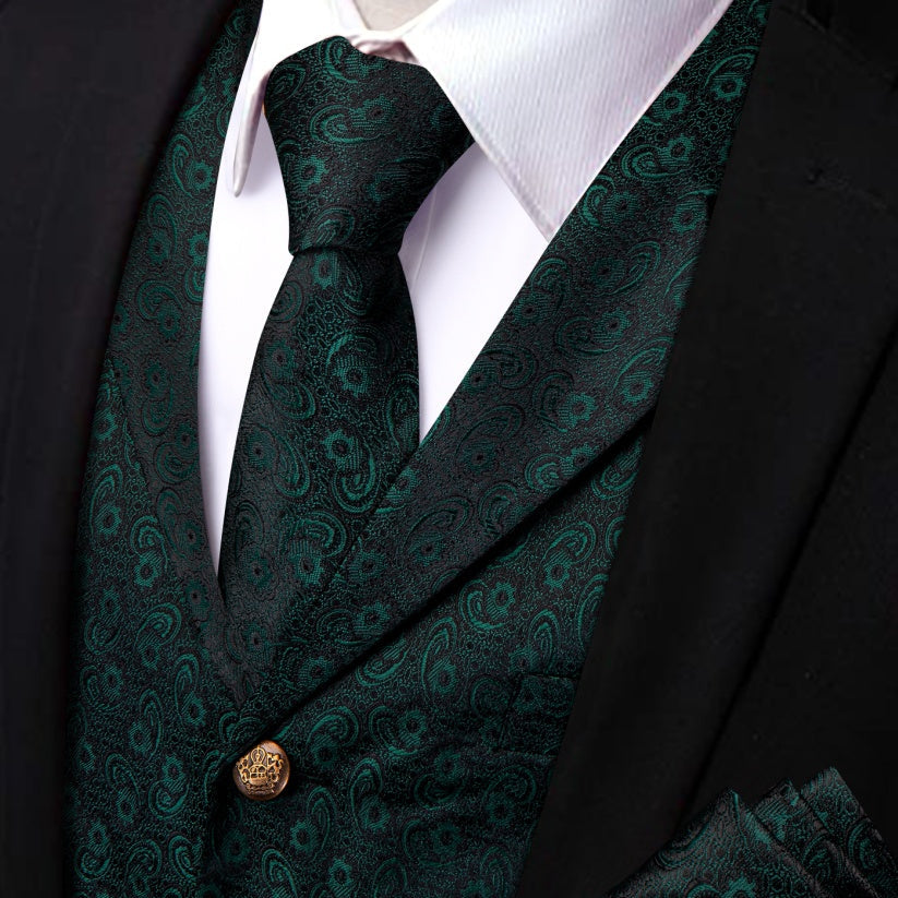 GentCrest Green Paisley Vest Set - Image 1