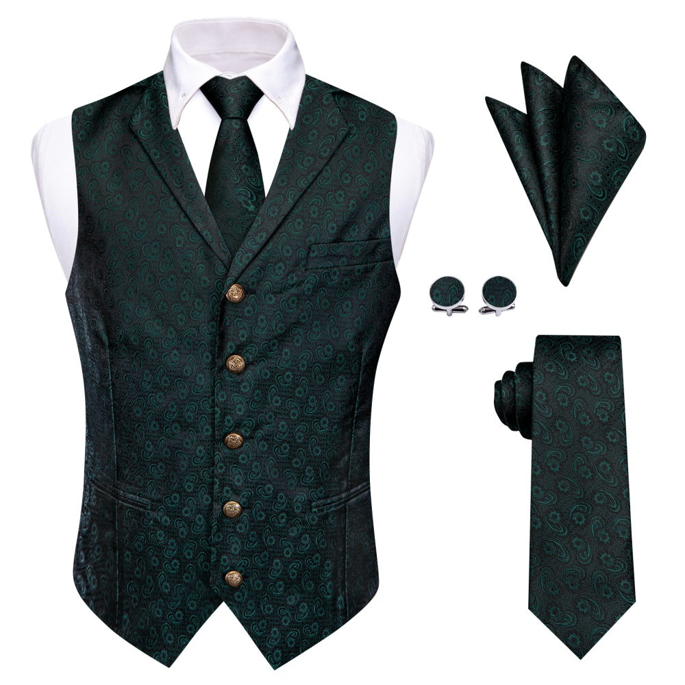 GentCrest Green Paisley Vest Set - Image 3