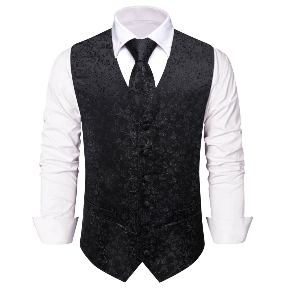 GentCrest Black Floral Vest Set - Image 2