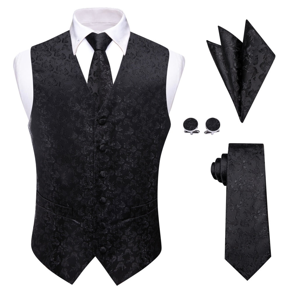 GentCrest Black Floral Vest Set - Image 5