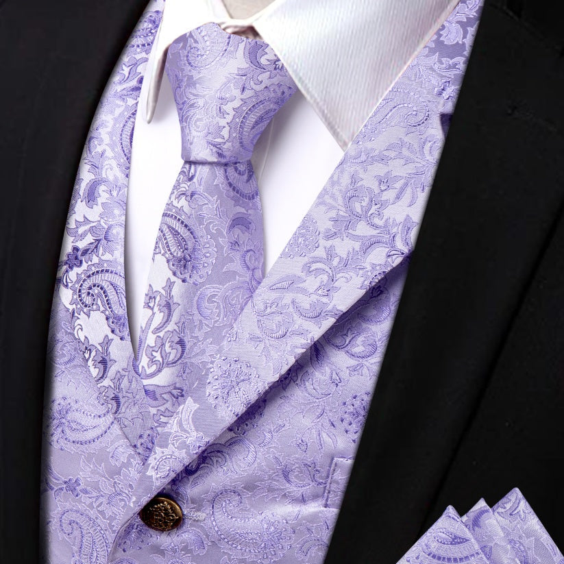 GentCrest Purple Paisley Vest Set - Image 1