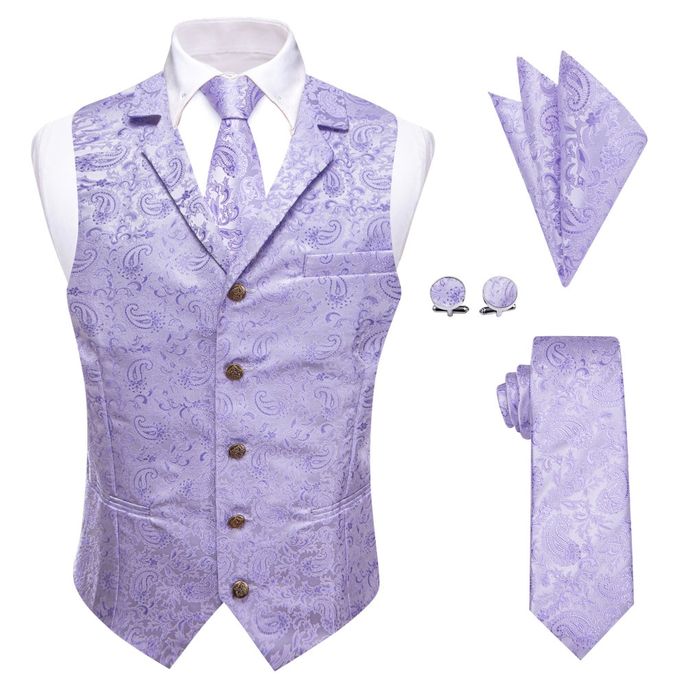 GentCrest Purple Paisley Vest Set - Image 5