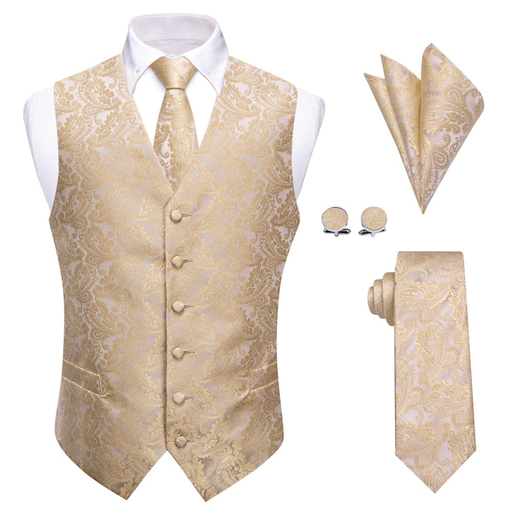 GentCrest Champagne Paisley Vest Set - Image 2