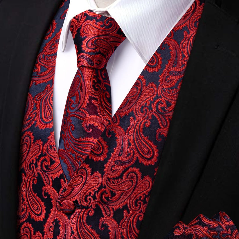 GentCrest Black Paisley Vest Set - Image 1