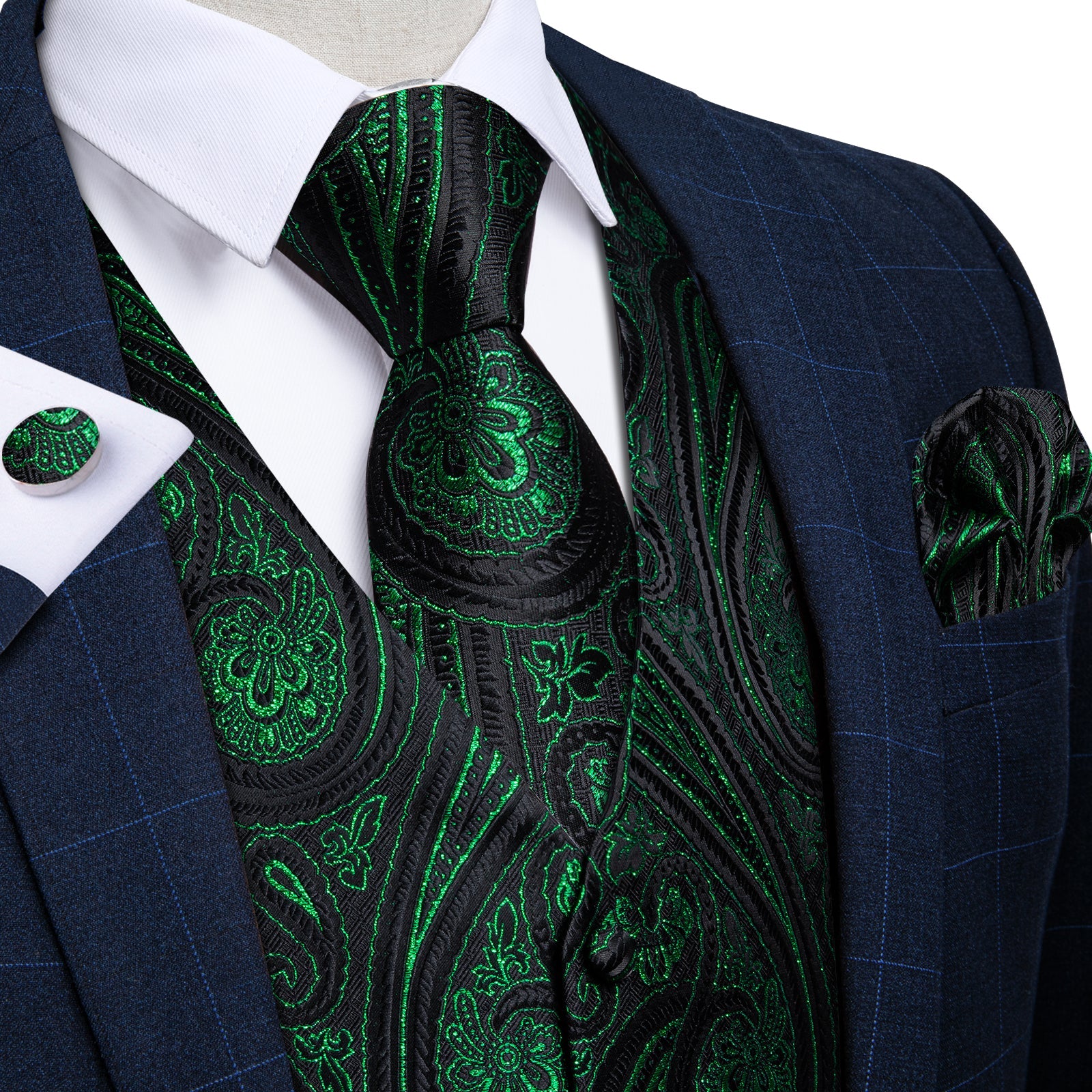 GentCrest Black Paisley Vest Set - Image 1