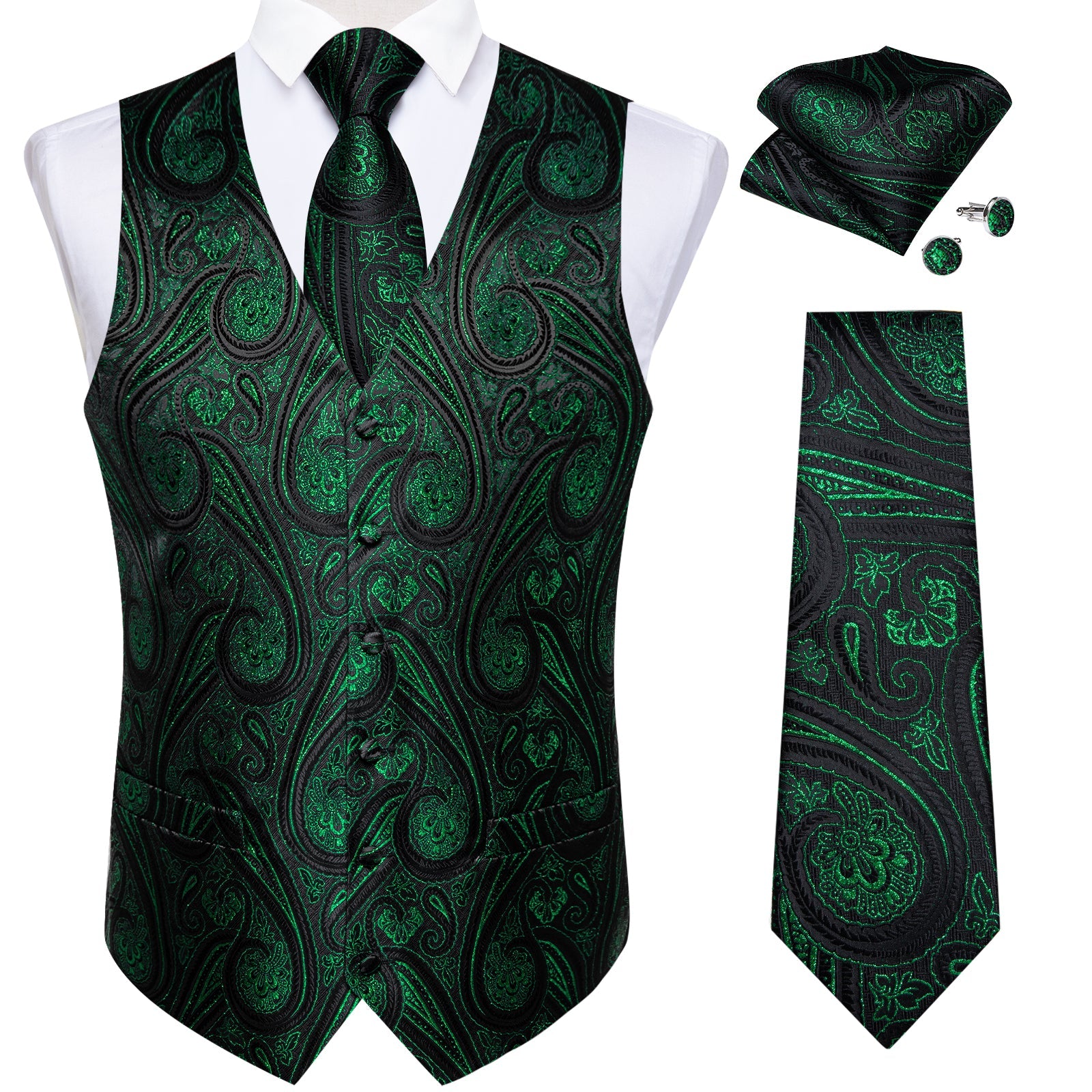 GentCrest Black Paisley Vest Set - Image 2