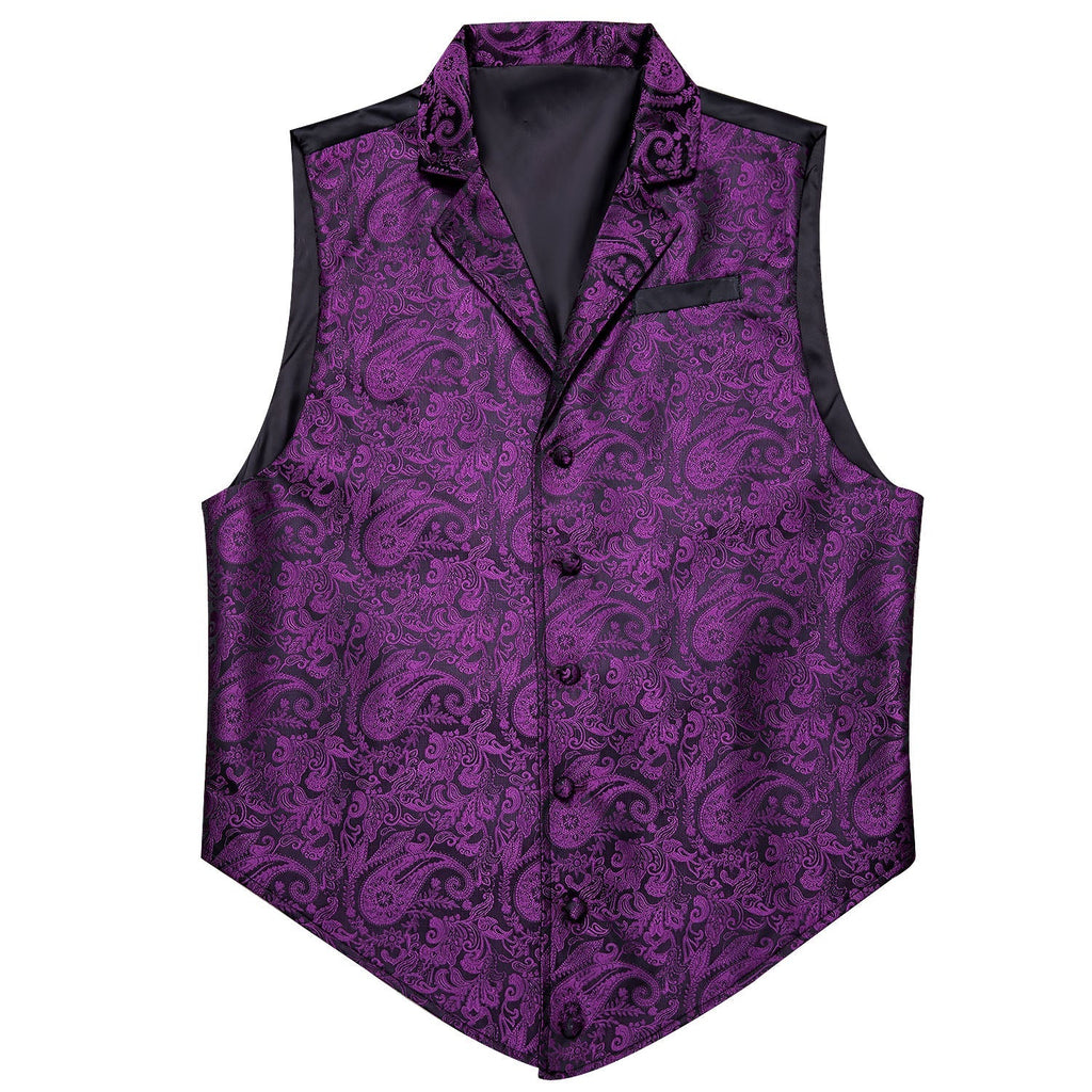 Purple and Black Paisley Vest Set - GentCrest - View 2