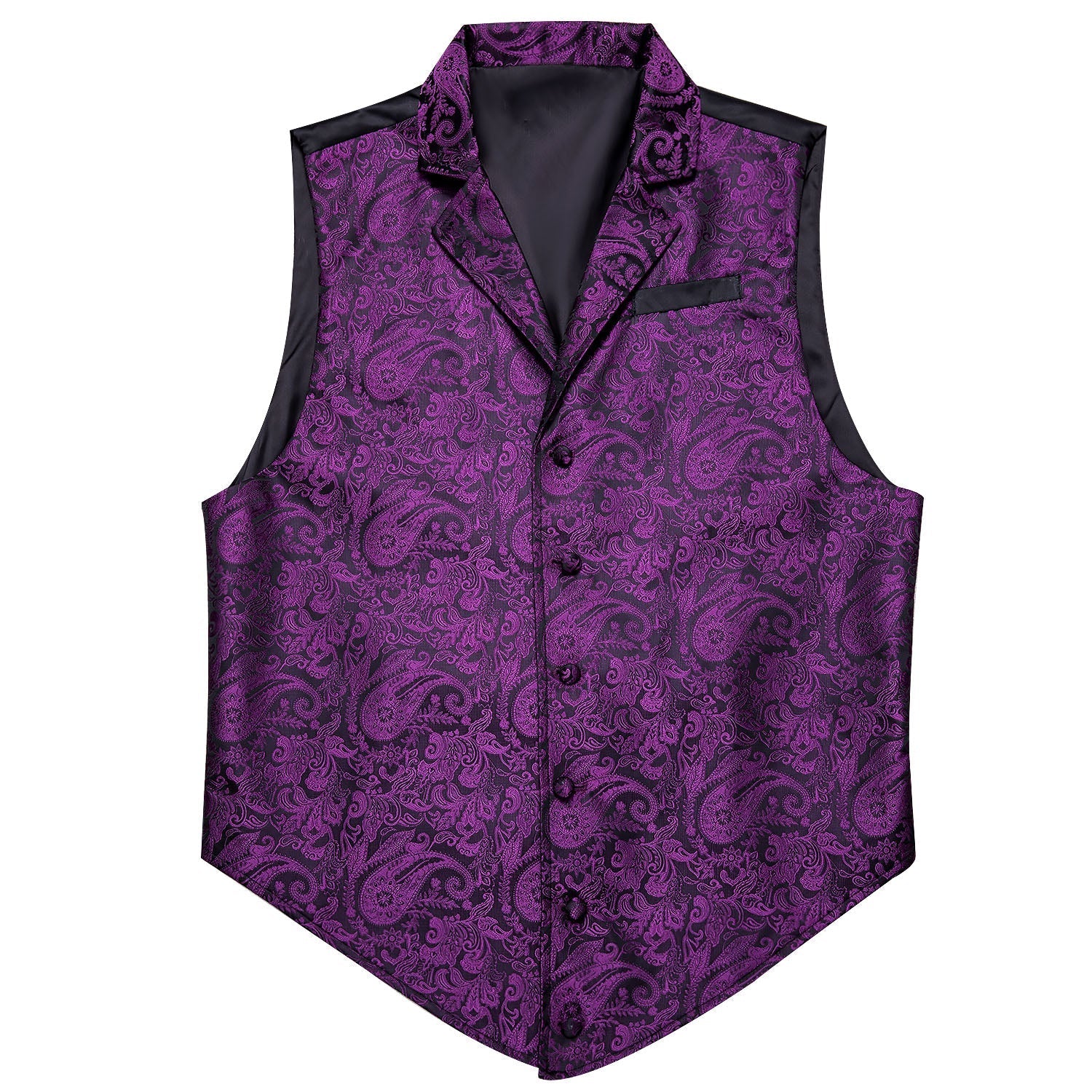 Purple and Black Paisley Vest Set - GentCrest - View 2