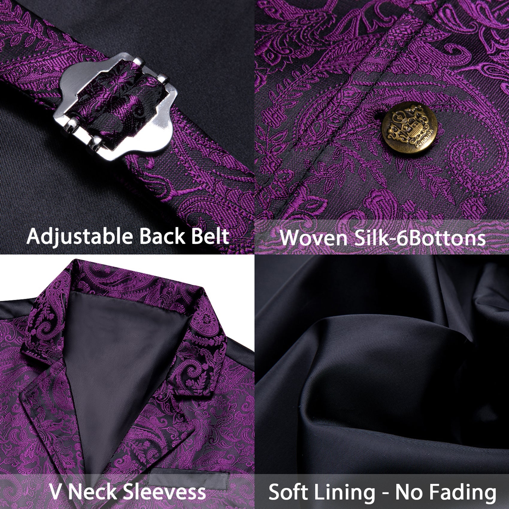 GentCrest Black Paisley Vest Set - Image 5