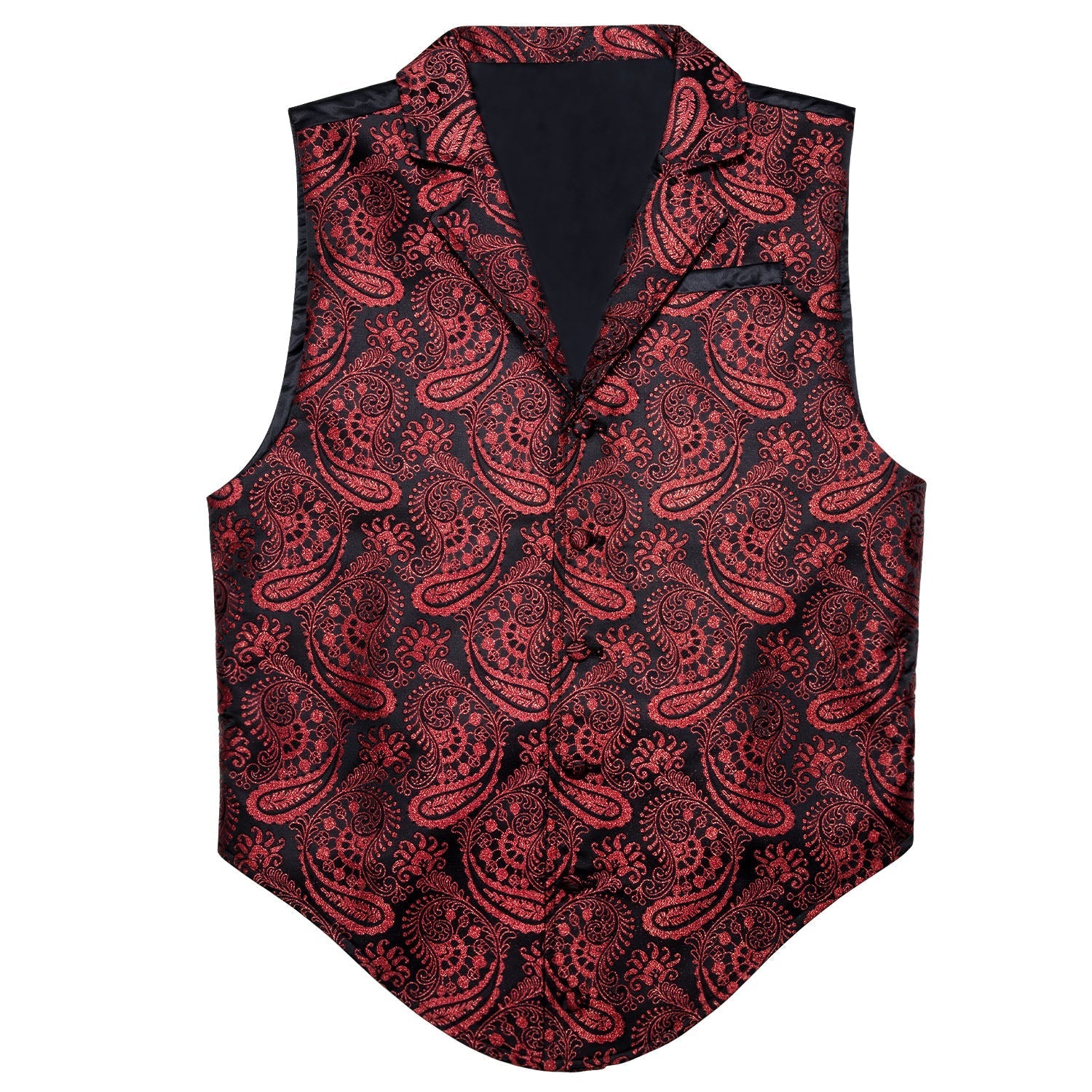 Red and Black Paisley Vest Set - GentCrest