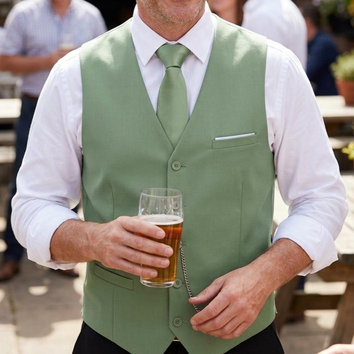 GentCrest Green Solid Vest - Image 2