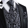 Grey Paisley Jacquard Vest Set - GentCrest